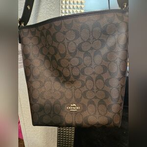 Coach Brown and Black Shoulder Val Duffle Bag
